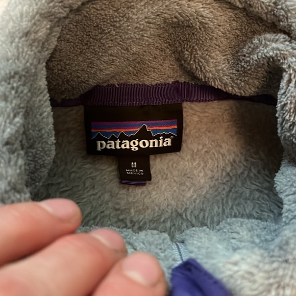 Patagonia | women’s fleece vest size medium gray and purple with pockets retool - Picture 3 of 6